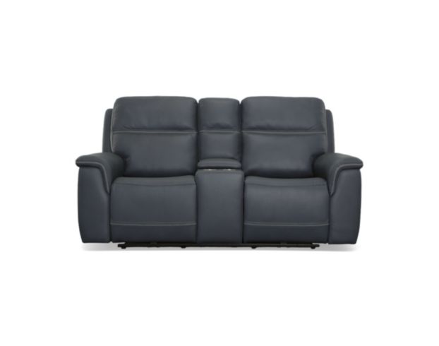 Flexsteel Sawyer Marine Leather Power Reclining Loveseat with Console large image number 1