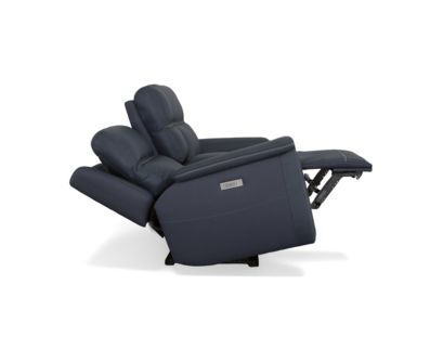 Flexsteel Sawyer Marine Leather Power Reclining Loveseat with Console