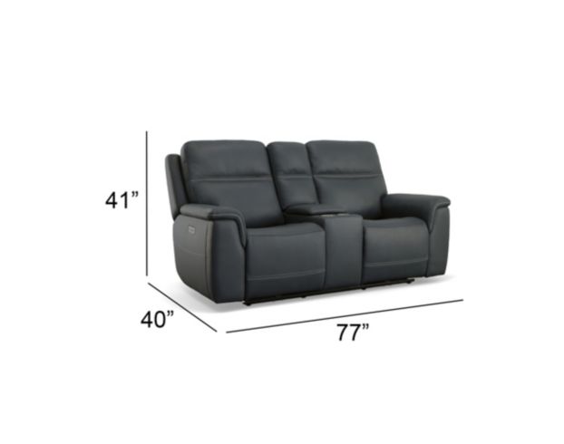 Flexsteel Sawyer Marine Leather Power Reclining Loveseat with Console large image number 9