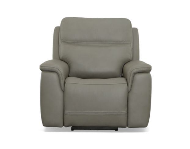 Flexsteel Sawyer Gray Leather Power Recliner large image number 1