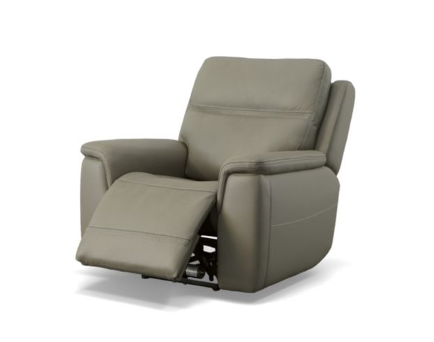 Flexsteel Sawyer Gray Leather Power Recliner large image number 3