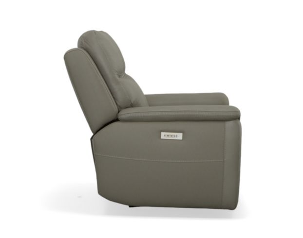 Flexsteel Sawyer Gray Leather Power Recliner large image number 6