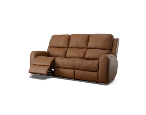 Flexsteel Linden Caramel Leather Power Reclining Sofa large image number 3