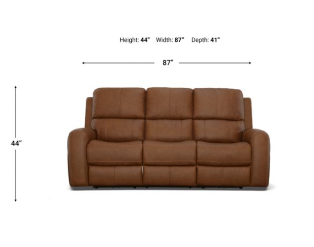 Flexsteel Linden Caramel Leather Power Reclining Sofa large image number 12