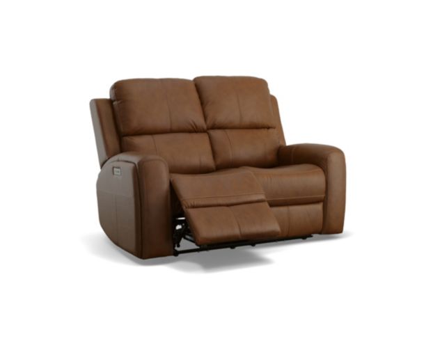 Flexsteel Linden Caramel Leather Power Reclining Loveseat large image number 3