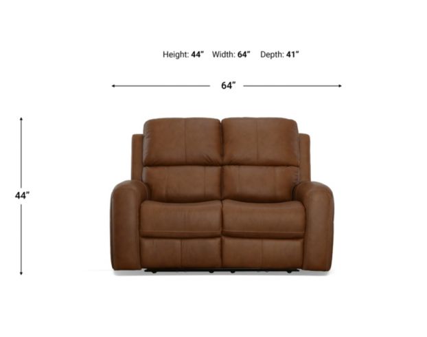 Flexsteel Linden Caramel Leather Power Reclining Loveseat large image number 11