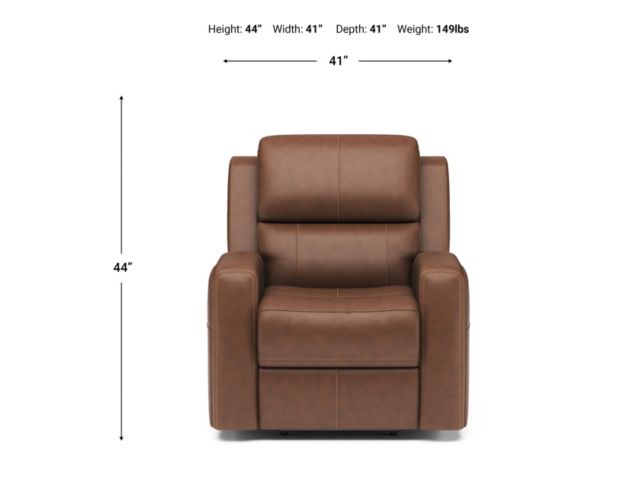 Flexsteel Linden Caramel Leather Power Recliner large image number 6