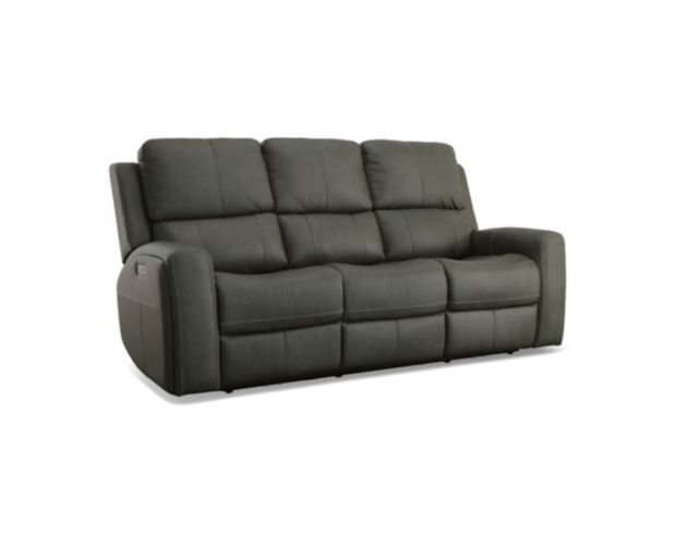 Flexsteel Linden Charcoal Leather Power Reclining Sofa large image number 2