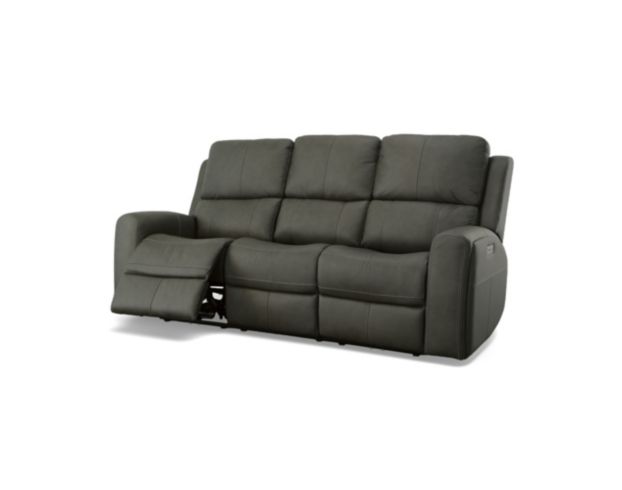 Flexsteel Linden Charcoal Leather Power Reclining Sofa large image number 3