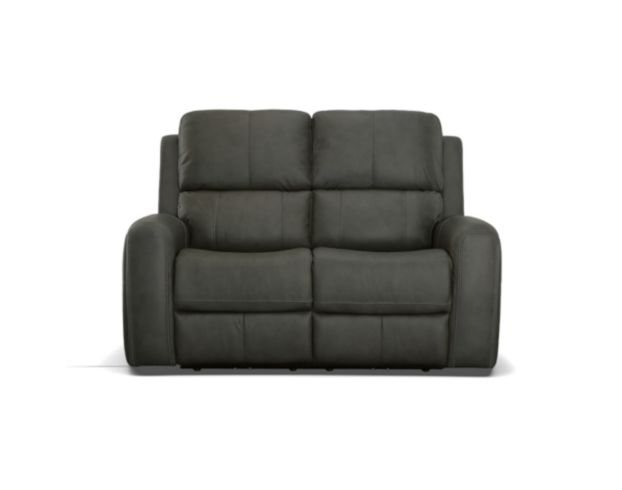 Flexsteel Linden Charcoal Leather Power Reclining Loveseat large image number 1