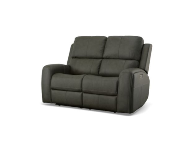 Flexsteel Linden Charcoal Leather Power Reclining Loveseat large image number 2