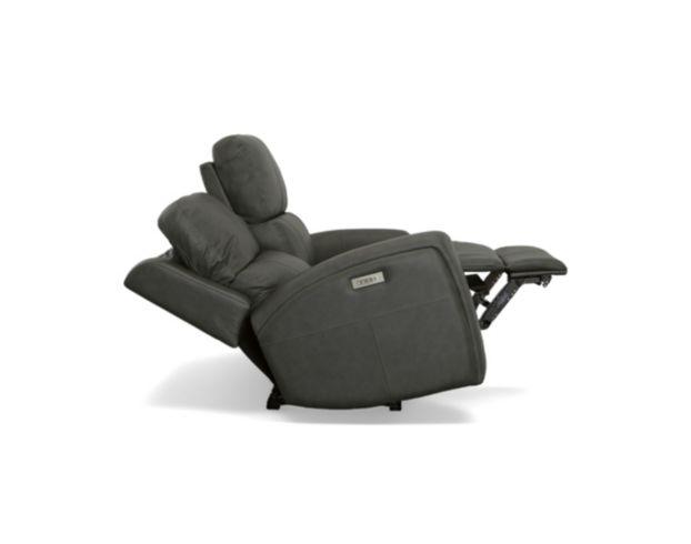 Flexsteel Linden Charcoal Leather Power Reclining Loveseat large image number 5