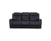 Flexsteel Grant Blue Leather Power Reclining Sofa with Drop Down Tray small image number 1