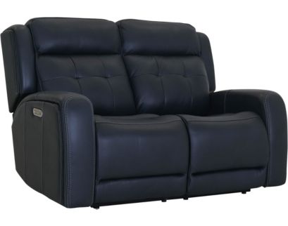 Flexsteel Grant Blue Leather Power Reclining Loveseat