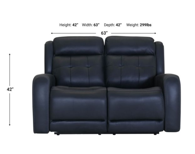 Flexsteel Grant Blue Leather Power Reclining Loveseat large image number 4