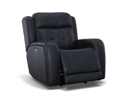 Flexsteel Grant Blue Leather Power Glider Recliner