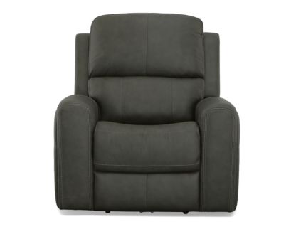 Flexsteel Linden Charcoal Leather Power Recliner