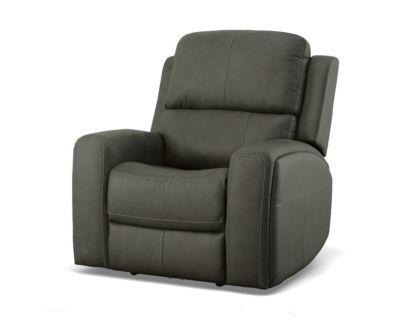 Flexsteel Linden Charcoal Leather Power Recliner