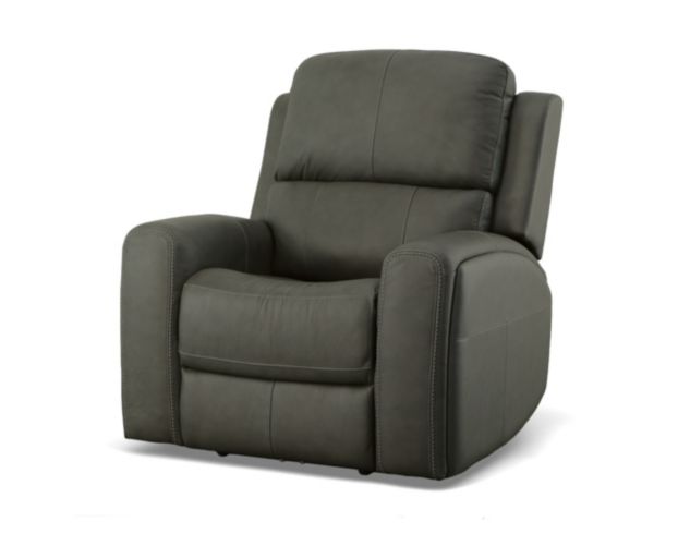 Flexsteel Linden Charcoal Leather Power Recliner large image number 2