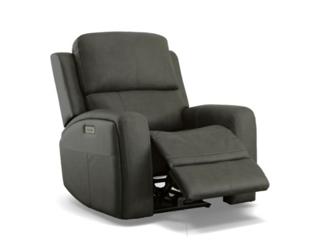 Flexsteel Linden Charcoal Leather Power Recliner large image number 3