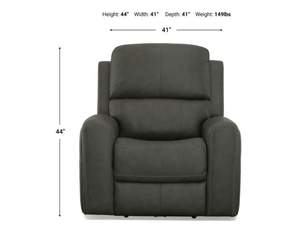 Flexsteel Linden Charcoal Leather Power Recliner large image number 10