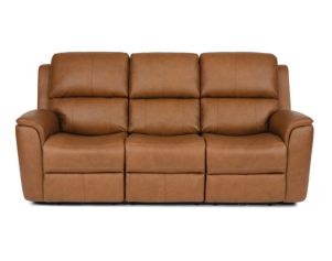 Flexsteel Henry Tan Leather Power Reclining Sofa