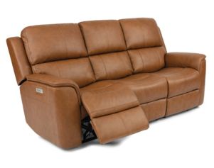 Flexsteel Henry Tan Leather Power Reclining Sofa