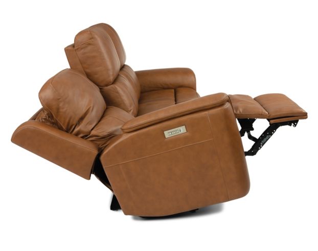 Flexsteel Henry Caramel Leather Power Reclining Sofa large image number 3