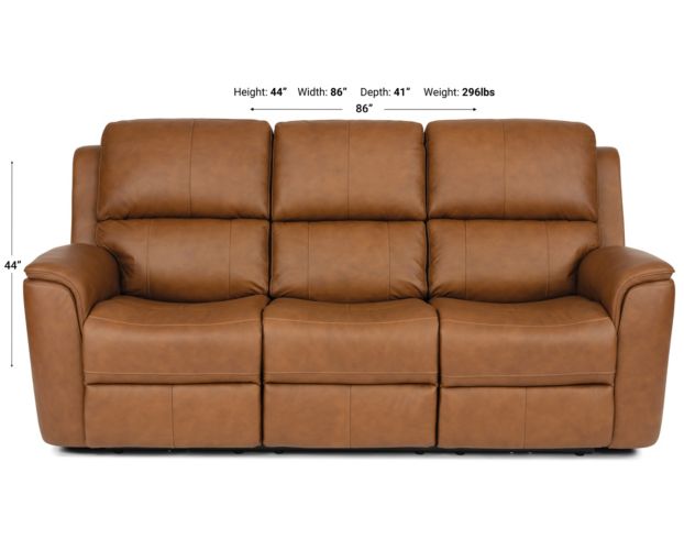 Flexsteel Henry Tan Leather Power Reclining Sofa large image number 4