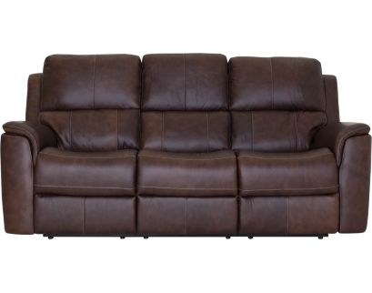 Flexsteel Henry Burnt Umber Leather Power Reclining Sofa