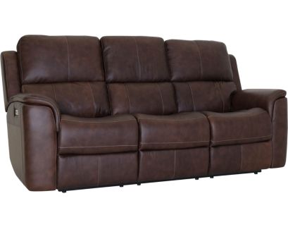 Flexsteel Henry Burnt Umber Leather Power Reclining Sofa