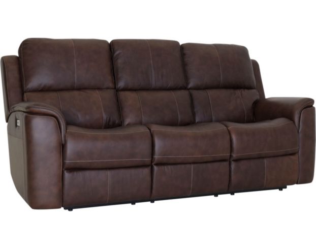 Flexsteel Henry Brown Leather Power Reclining Sofa large image number 2