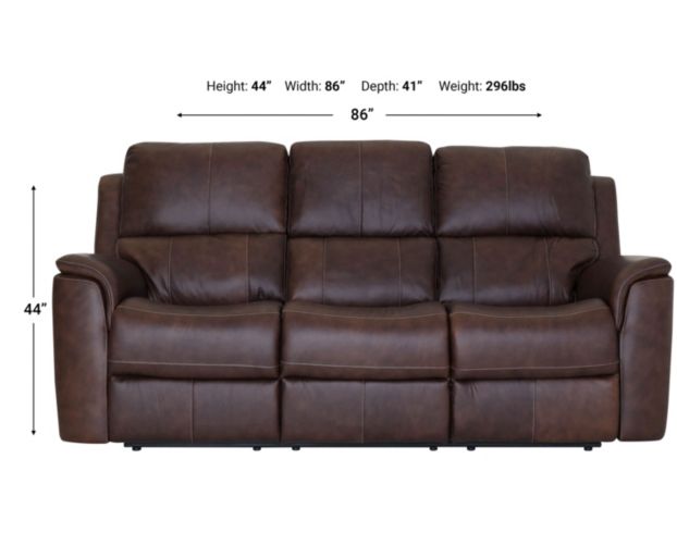 Flexsteel Henry Brown Leather Power Reclining Sofa large image number 4