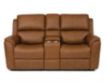 Flexsteel Henry Tan Leather Power Recline Console Loveseat small image number 1