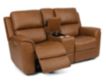 Flexsteel Henry Tan Leather Power Recline Console Loveseat small image number 2