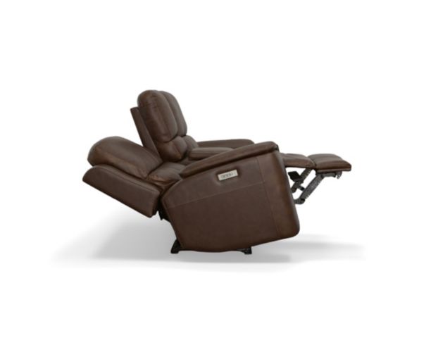 Flexsteel Industries Inc Henry Burnt Umber Leather Power Reclining Loveseat with Console large image number 3