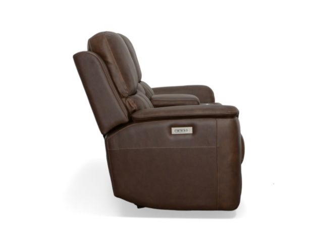 Flexsteel Industries Inc Henry Burnt Umber Leather Power Reclining Loveseat with Console large image number 8