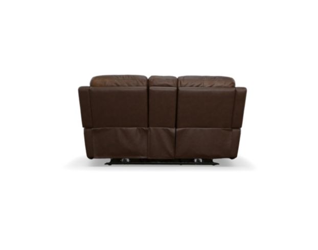 Flexsteel Industries Inc Henry Burnt Umber Leather Power Reclining Loveseat with Console large image number 9