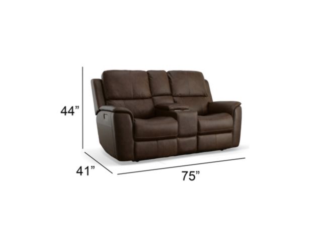 Flexsteel Industries Inc Henry Burnt Umber Leather Power Reclining Loveseat with Console large image number 10