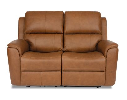 Flexsteel Henry Caramel Leather Power Reclining Loveseat