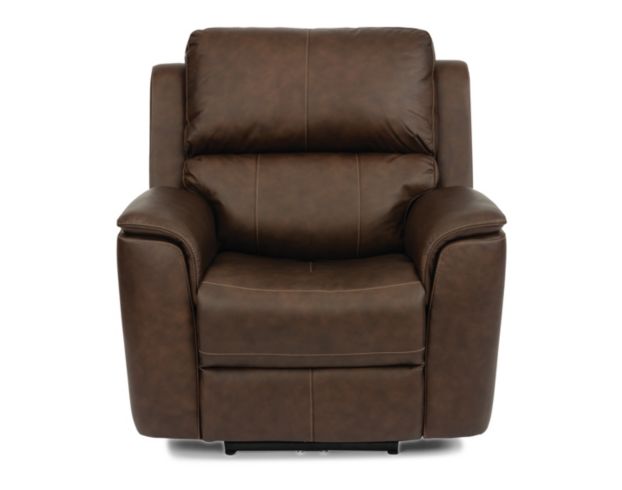 Flexsteel Henry Brown Leather Power Recliner large image number 1