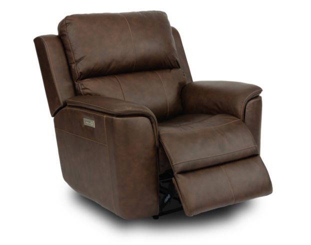 Flexsteel Henry Brown Leather Power Recliner large image number 2