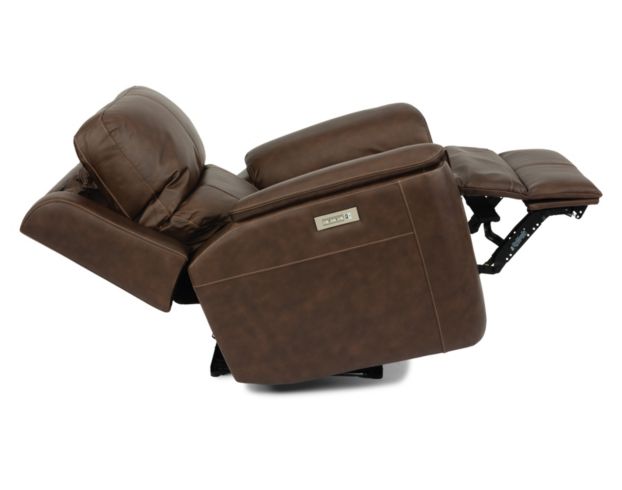 Flexsteel Henry Burnt Umber Leather Power Recliner large image number 3