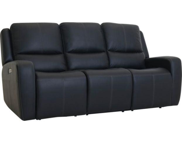 Flexsteel Aiden Black Leather Power Headrest Sofa large image number 2