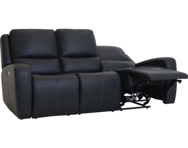 Flexsteel Aiden Black Leather Power Headrest Sofa large image number 3