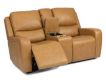 Flexsteel Aiden Amber Leather Power Loveseat with Console small image number 2