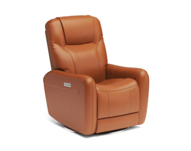 Flexsteel Degree Saddle 100 Leather Power Swivel Recliner