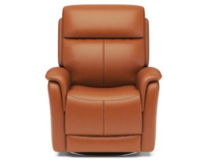 Flexsteel View Saddle Genuine Leather Power Swivel Recliner