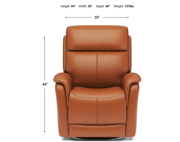 Flexsteel View Saddle 100% Leather Power Swivel Recliner large image number 5