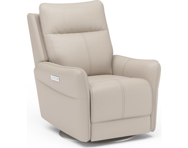 Flexsteel Spin Dove Leather Power Swivel Recliner large image number 2